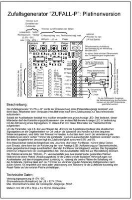 Zufallsgenerator "lavafarben" mit Steckernetzteil