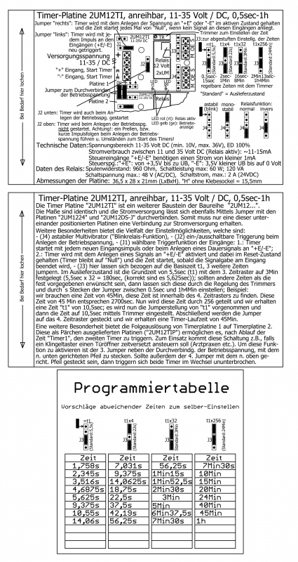 Miniatur-Timerplatine "2UM12TI"