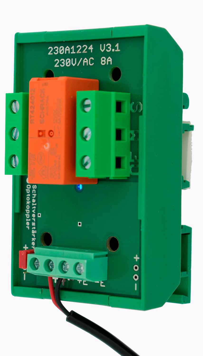 Leistungsplatine, Schaltspannung "230A1224S" V3.1“ 230V/AC 2 x 8A