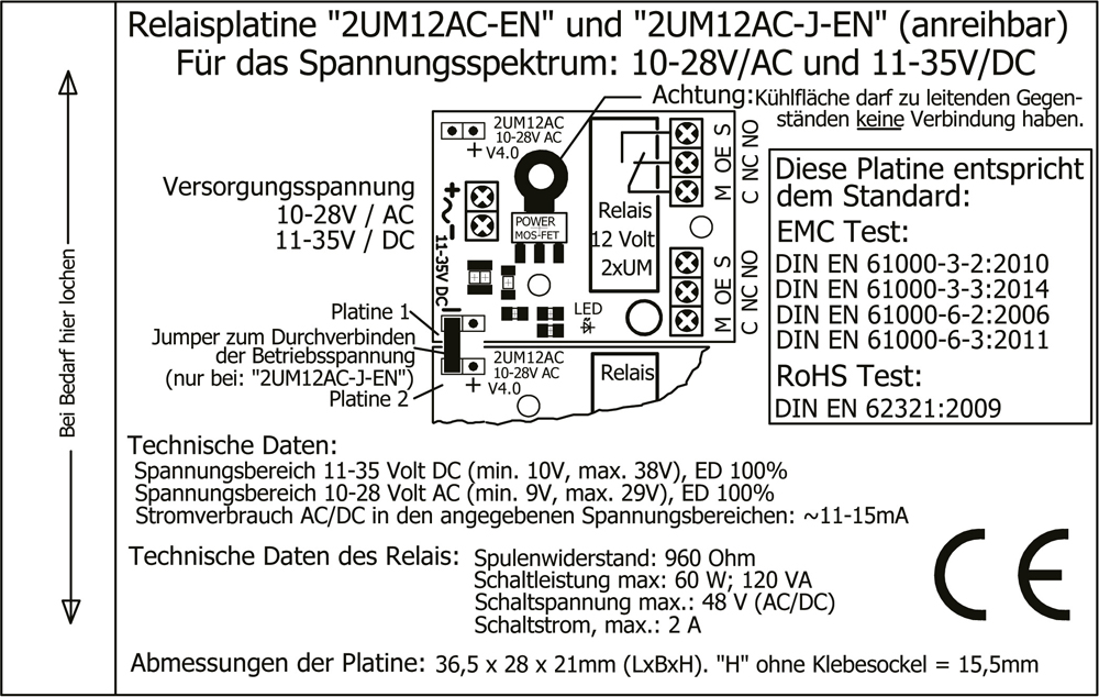 Miniatur-Relaisplatine "2UM12AC-EN", V4.0 – Bild 2