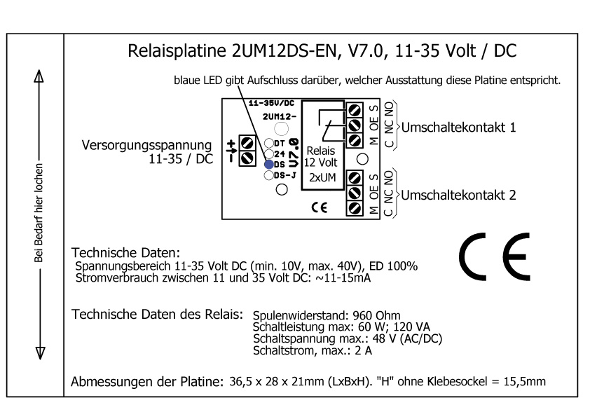 Miniatur-Relaisplatine ohne Schaltverstärker 2UM12DS-EN (V7.0) – Bild 2
