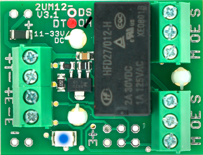 Miniatur-Relaisplatine mit Optokoppler-Eingang 2UM12DT-O-EN V3.1