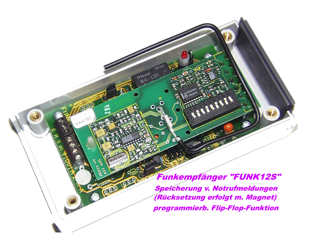 Funkempfänger mit Steuerausgang für ein Sperrelement