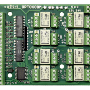 Miniatur 8-fach Optokoppler-Relaisplatine mit Wandler "OPTOKO8M"