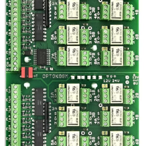 Miniatur 8-fach Optokoppler-Relaisplatine, anreihbar an OPTOKO8M "OPTOKO8MA"