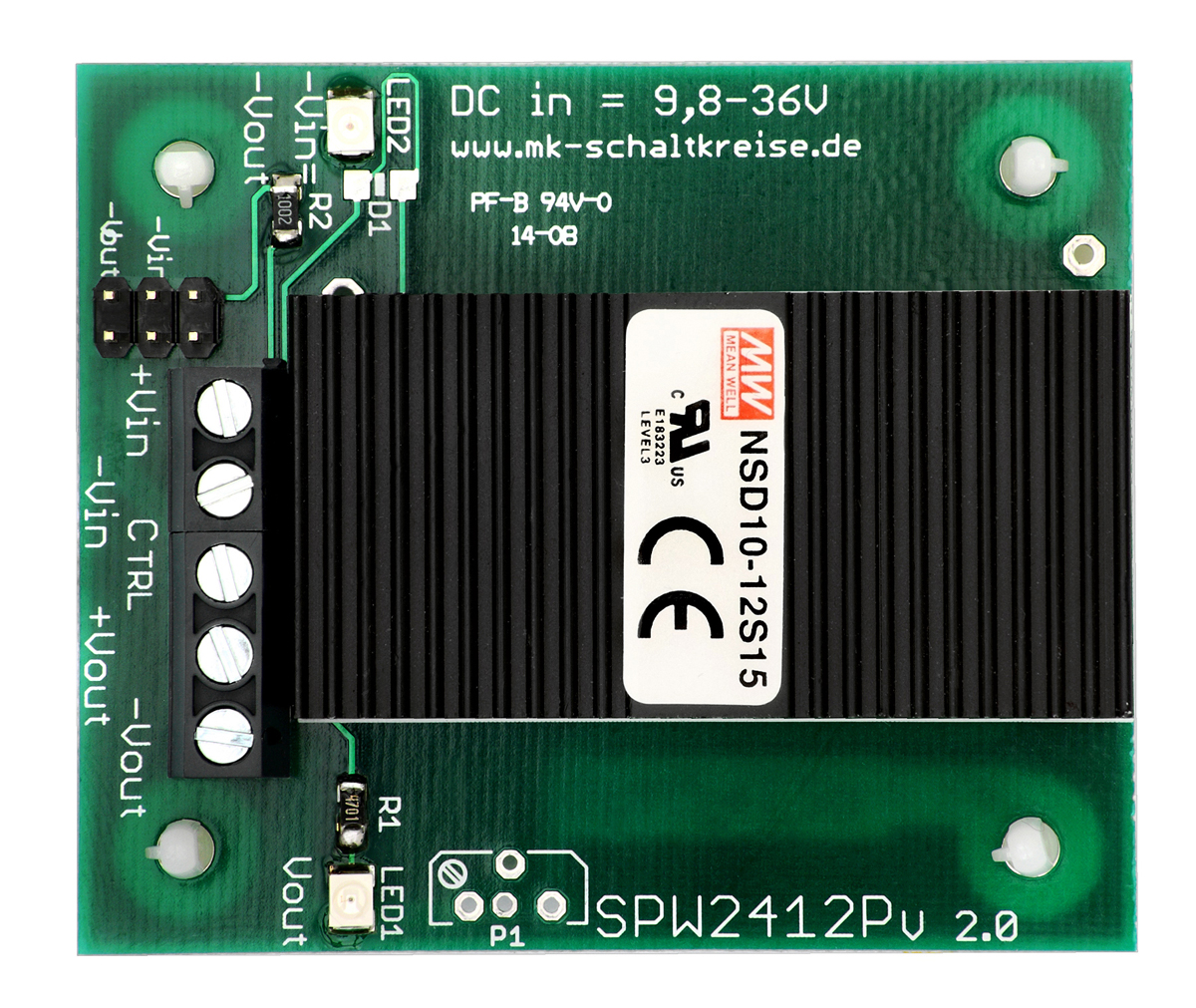 Spannungswandler-Platine "SPW10-3,3", 3,3V, 8,25W